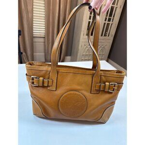 Michael Kors Vintage Tan Leather Millbrook Tote, flaw on bottom
